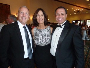 Featured attendees at the recent Palomar College Gala are: Robert Wetsfall, CEO Solartube, Debbie King, assistant director Palomar College Foundation and Rick Cassoni, professor MiraCosta College. Photo by Frank Mangio