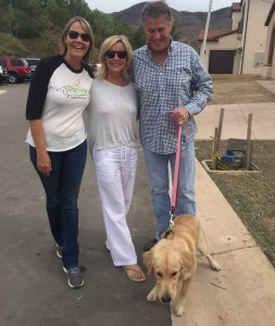 From left: Cece Bloum, founder of Thrive Animal Rescue, Dawn Davidson, president of Design Line Interiors and Bill Davidson, president, Davidson Communities, with the Davidson's dog Millie. Photo by Susie Saladino