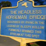 Signs throughout the Hudson Valley village of Sleepy Hollow, N.Y. tell visitors of locations that have historic and literary significance. Early maps refer to the area as “Sleepy Hole” and “Sleepy Hollow,” which is how author Washington Irving derived the name used in his short stories. (Photo by Jerry Ondash)