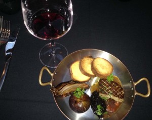 Seared Hudson Valley Foie Gras is the appetizer of choice at Ponsaty’s, paired with a 2009 Bonnacorsi Pinot Noir from Santa Barbara. Photo by Margarite Triemstra
