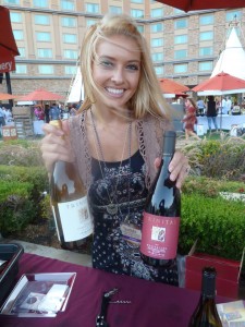 Some luscious wines at the recent Pala Casino event left guests wanting more at the Trinitas wine booth, with Kasey Rosa the San Diego Sales Manager presiding. Photo by Frank Mangio