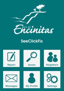 Encinitas is the latest city to go mobile with their new app, which allows residents to report concerns such as damaged sidewalks and graffiti to city departments. Courtesy photo
