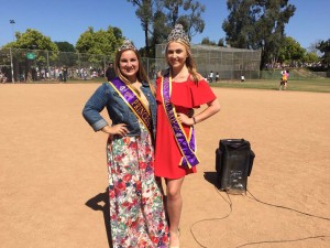 Miss Carlsbad 2017 Lizzy Pickrell, right, with friend, presides over the Egg Hunt. Photo by Adam Sullivan