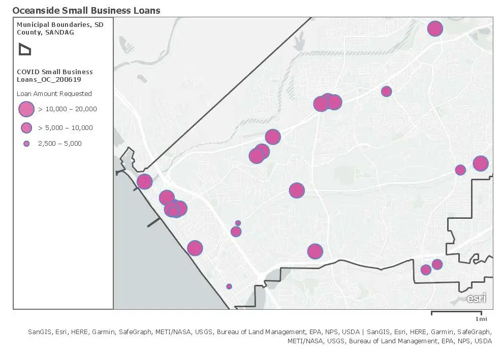 Oceanside small business loans map